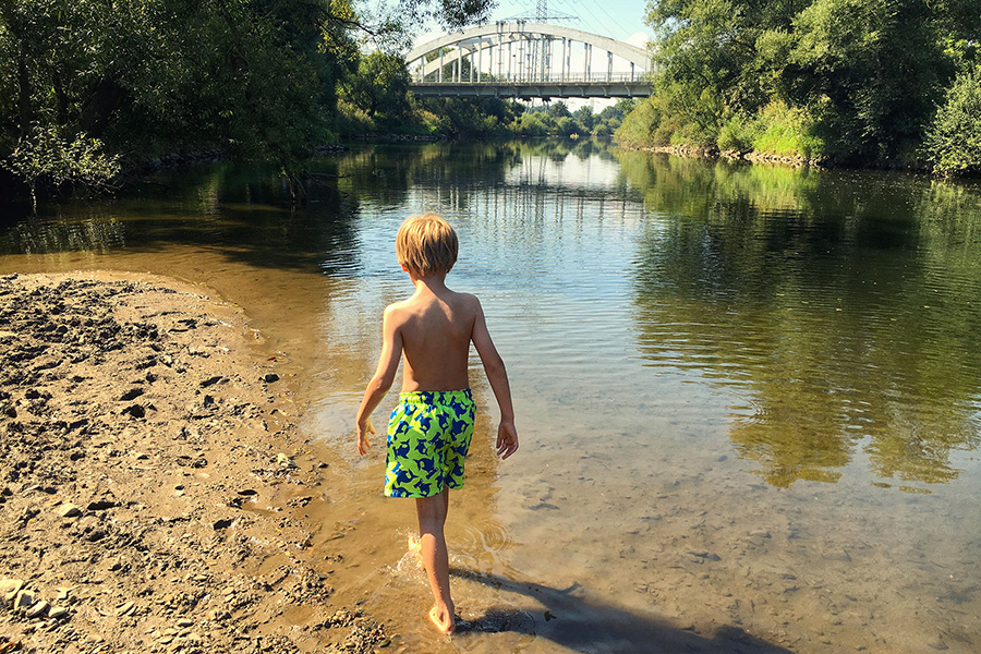 Strand und Badestelle an der Sieg bei Köln