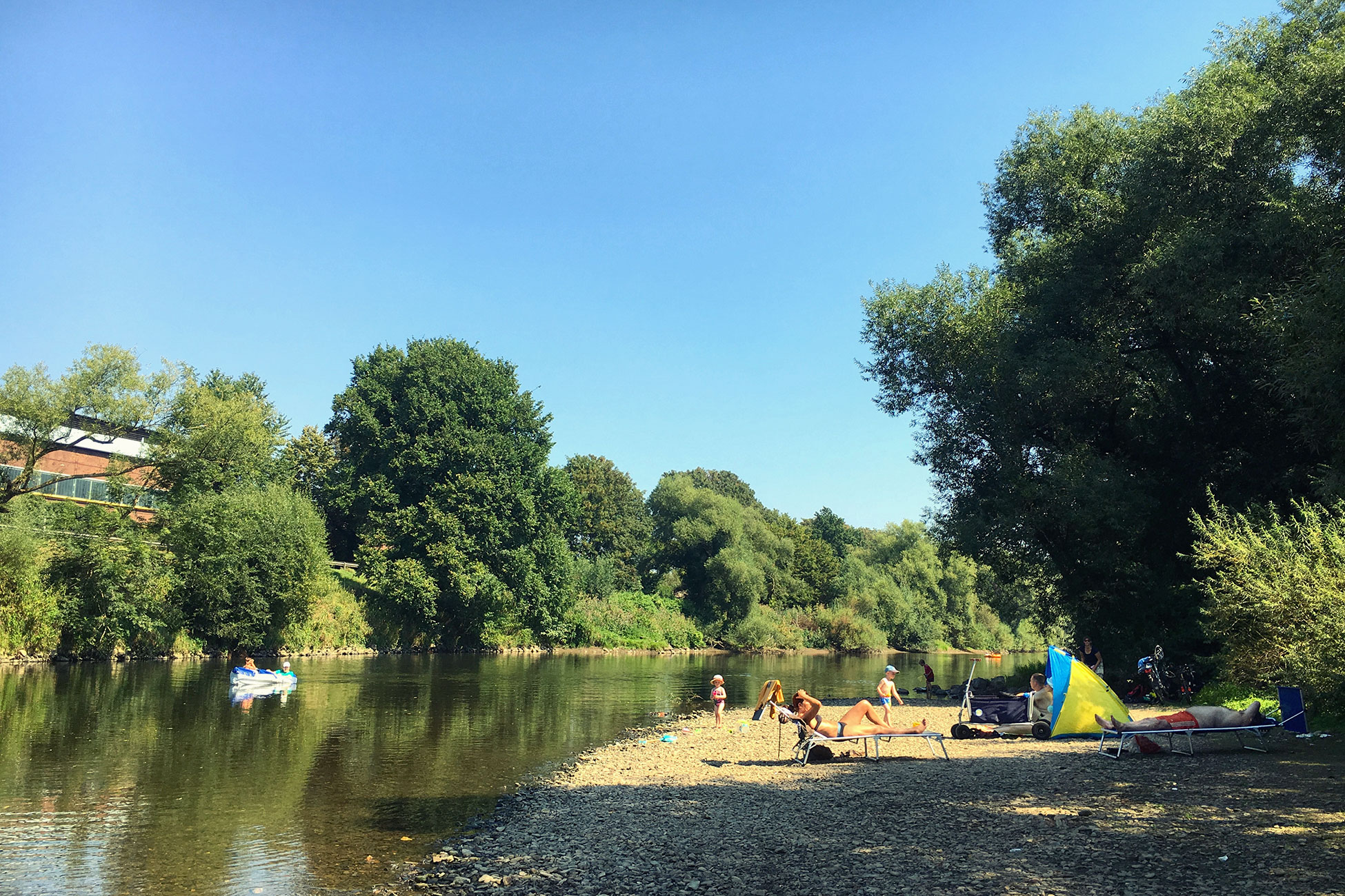Badestelle an der Sieg bei Köln