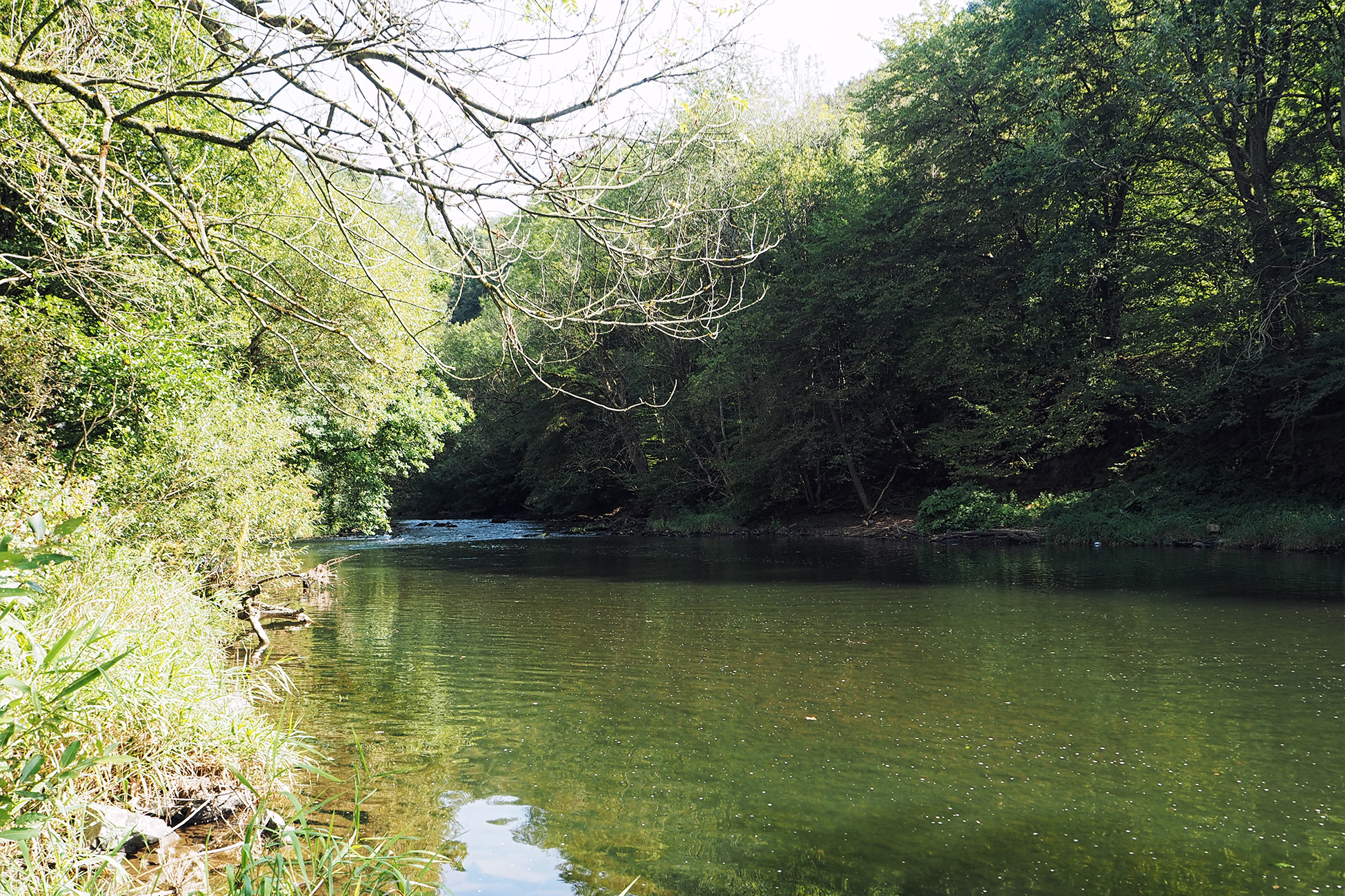 Schlauchboot fahren auf der Agger