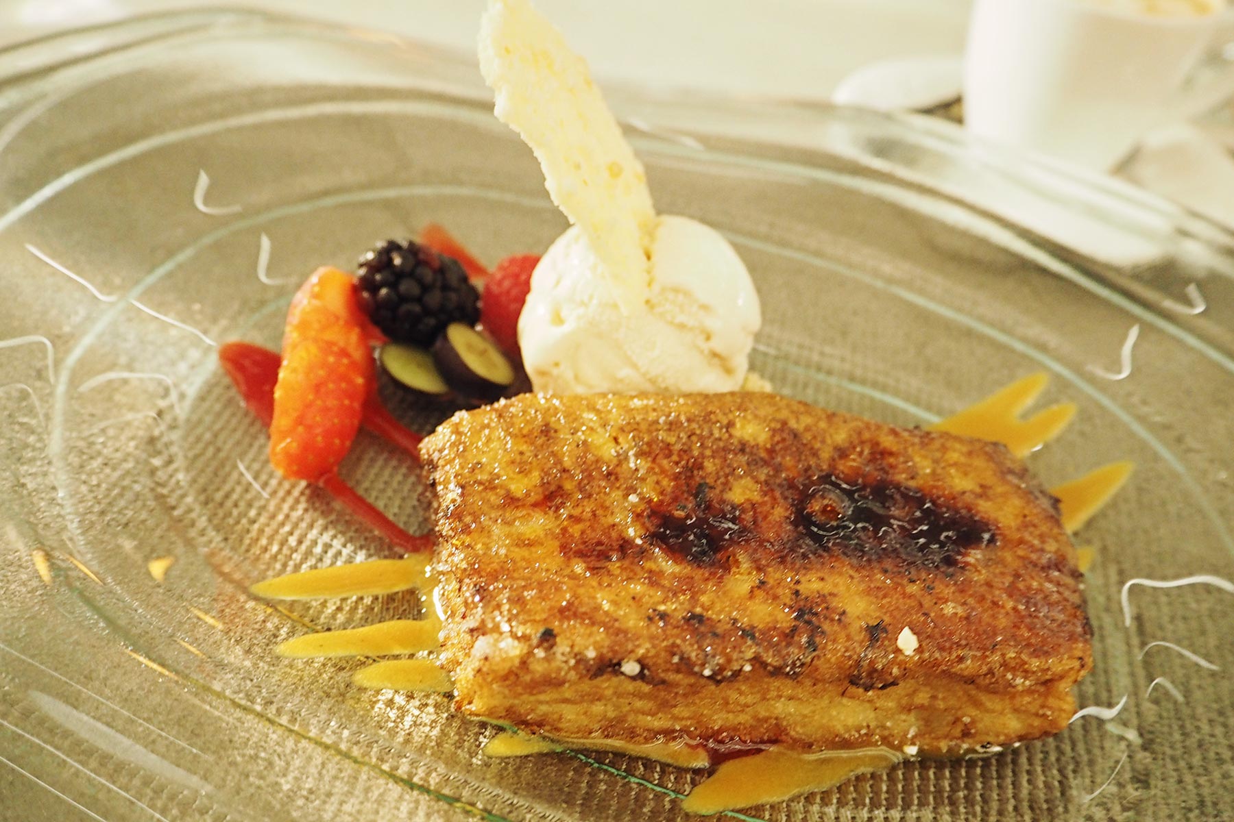 Zum Schluss noch ein sehr leckerer Nachtisch im Restaurant Estel, Santa Eulalia