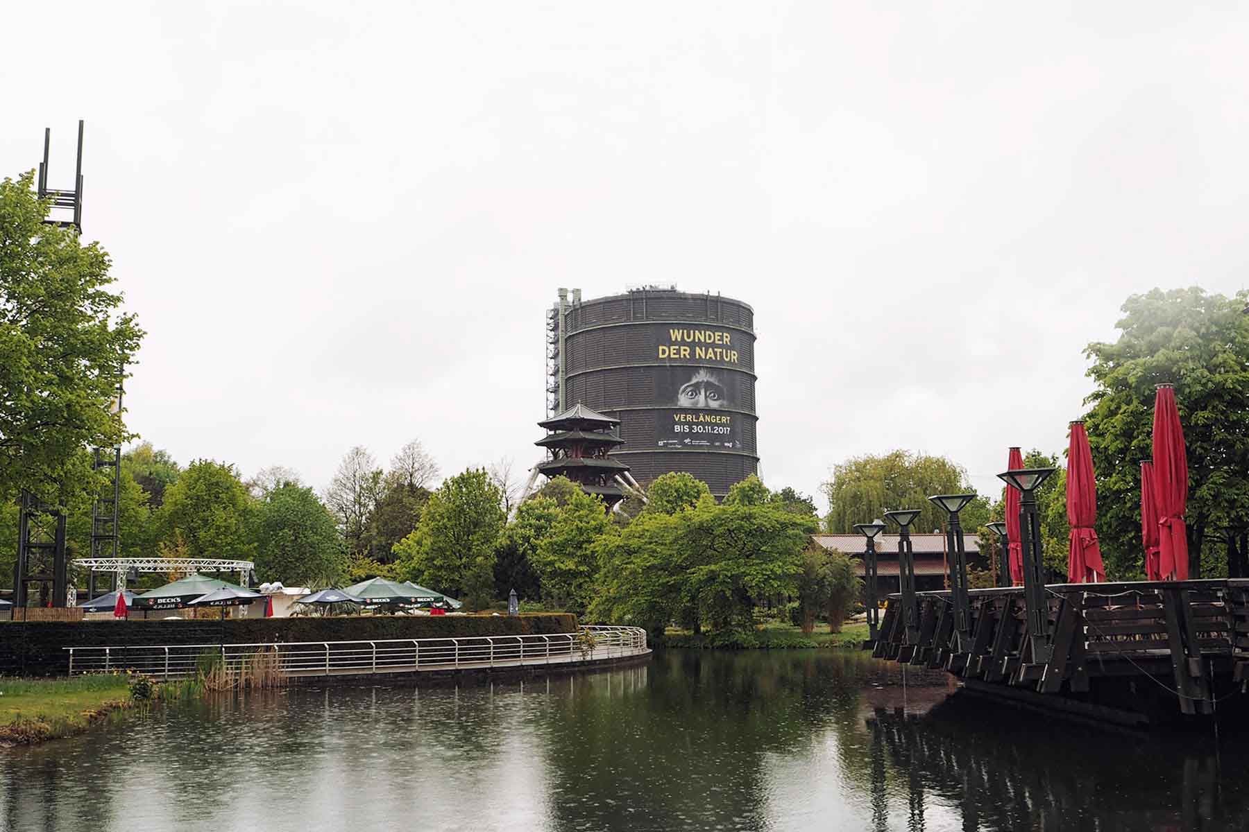 Gasometer mit Kindern