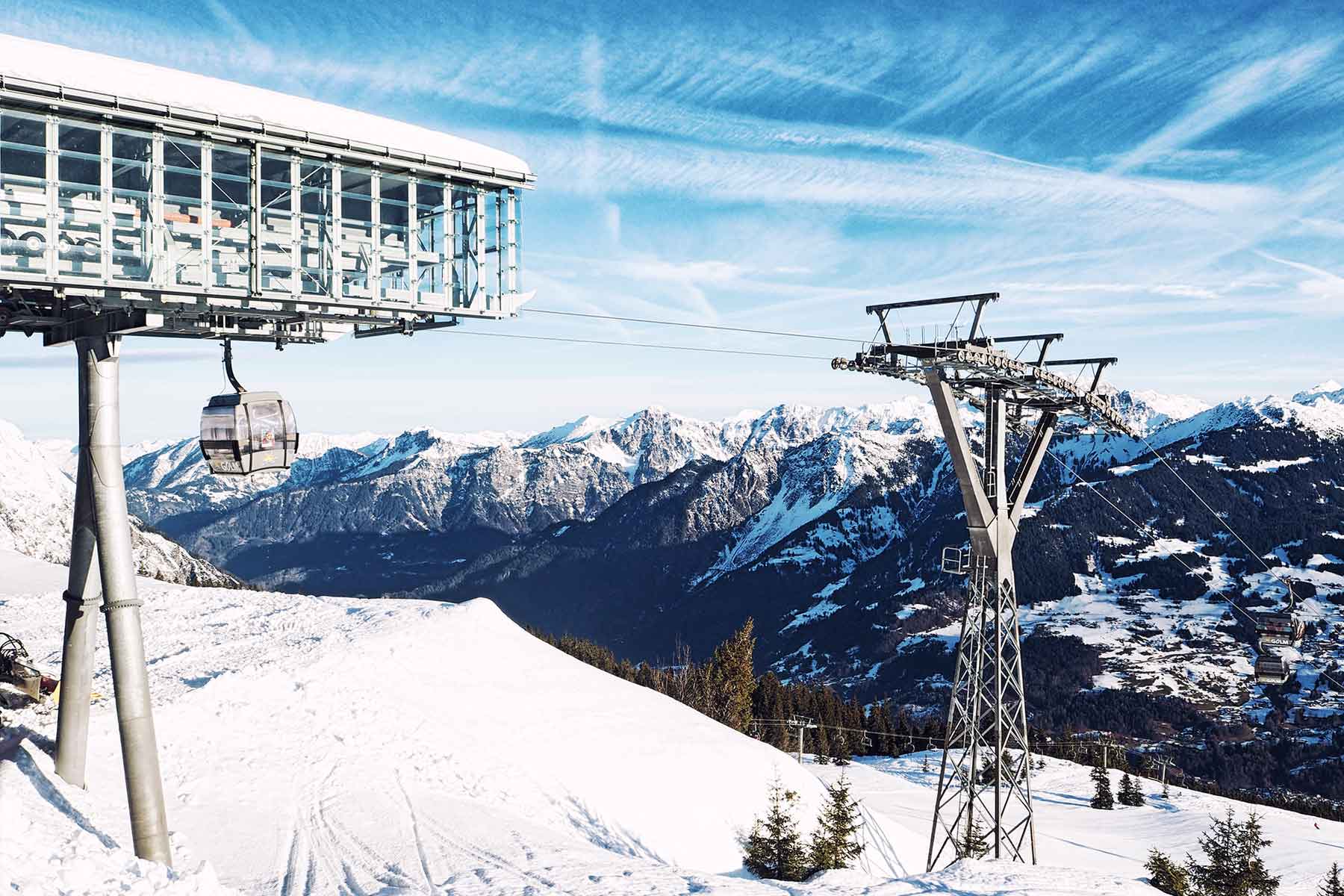 Gondel an der Bergstation Grüneck