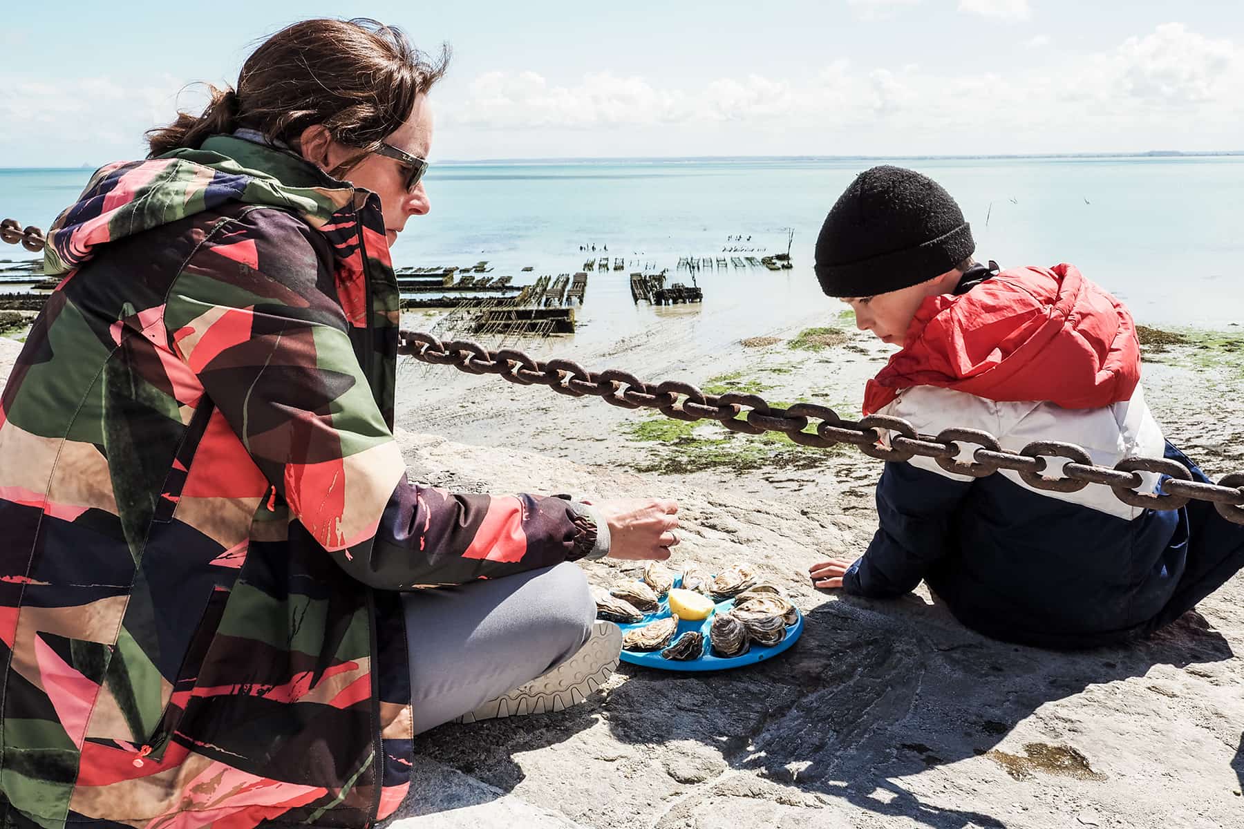 Austernessen in Cancale in der Bretagne