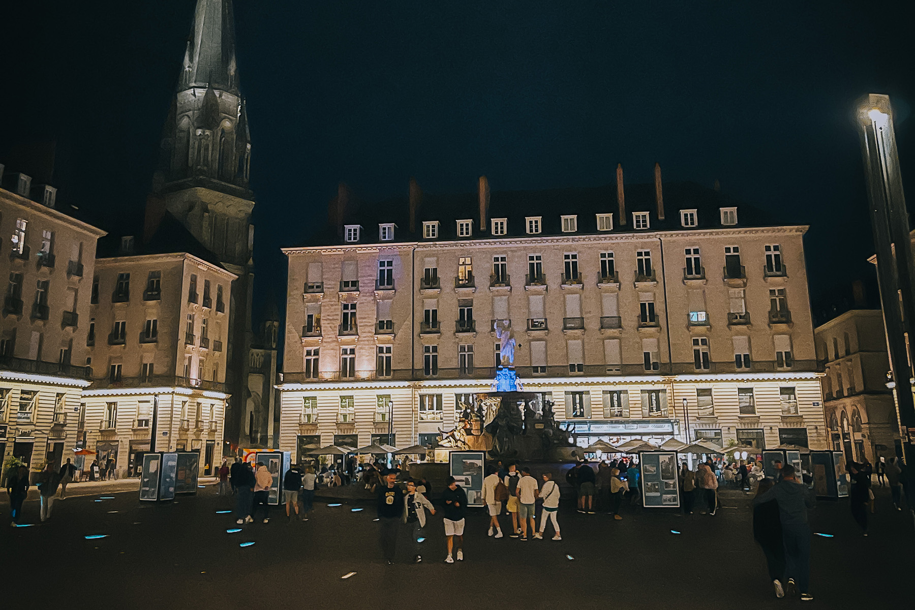 Eine Nacht in Nantes in Frankreich