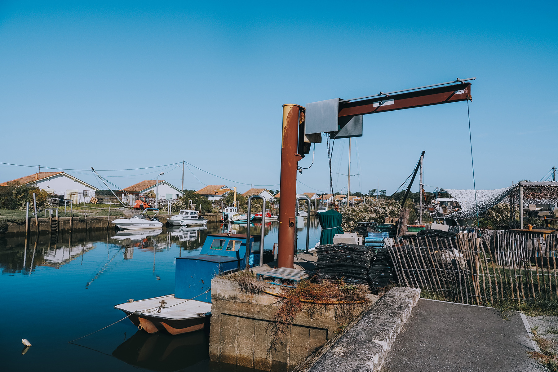 Austernhafen in Arès in Frankreich
