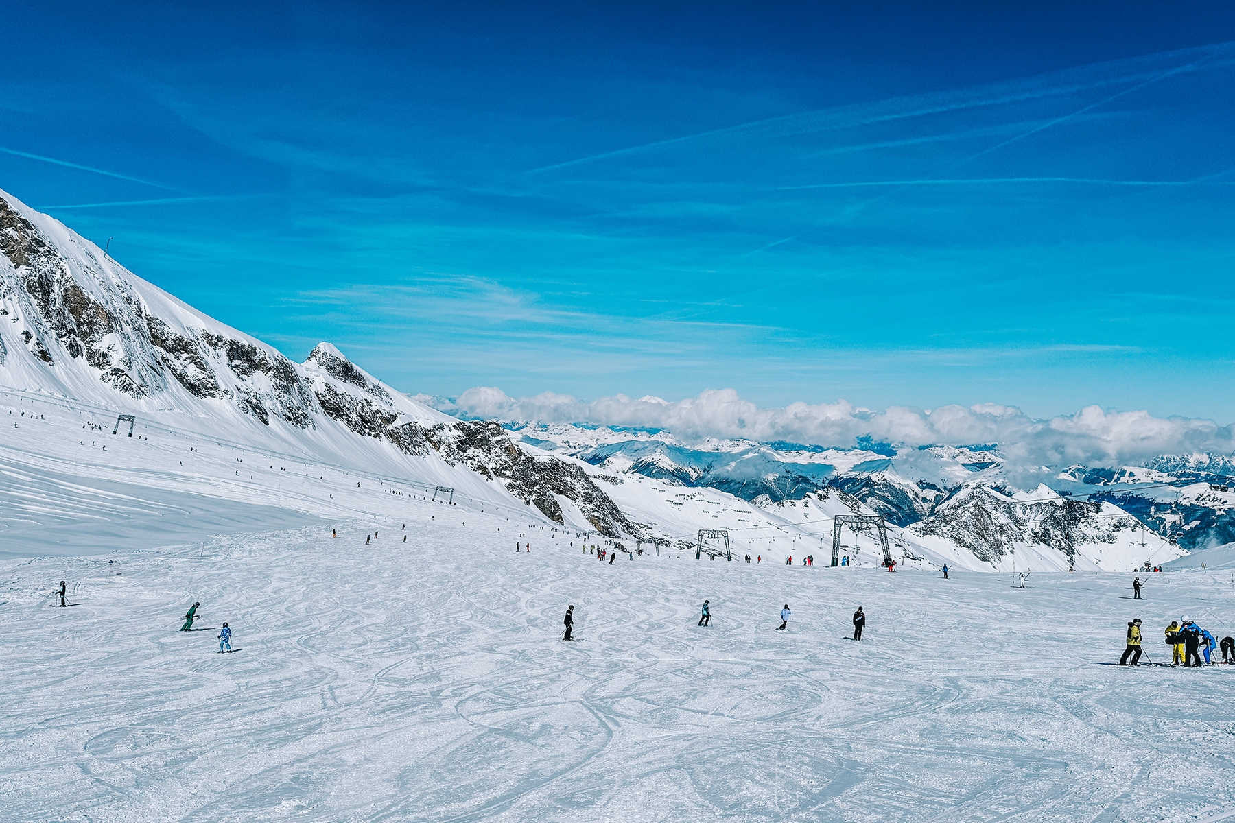 Skifahren am Kitzsteinhorn in Kaprun in Österreich