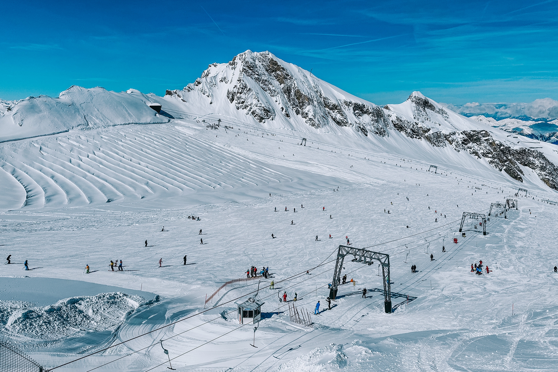 Skifahren am Kitzsteinhorn in Kaprun in Österreich