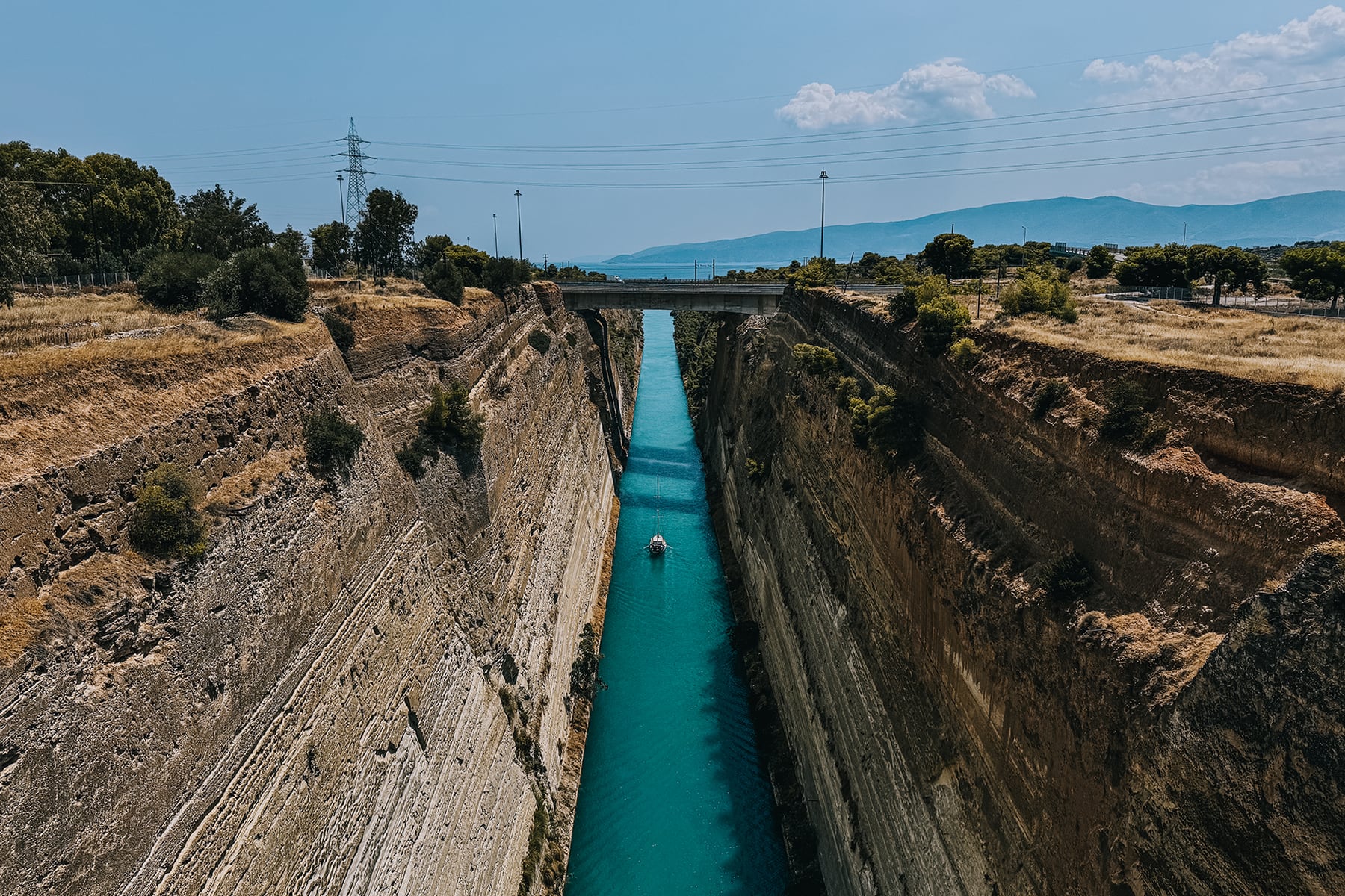 Der Kanal von Korinth Peloponnes Griechenland