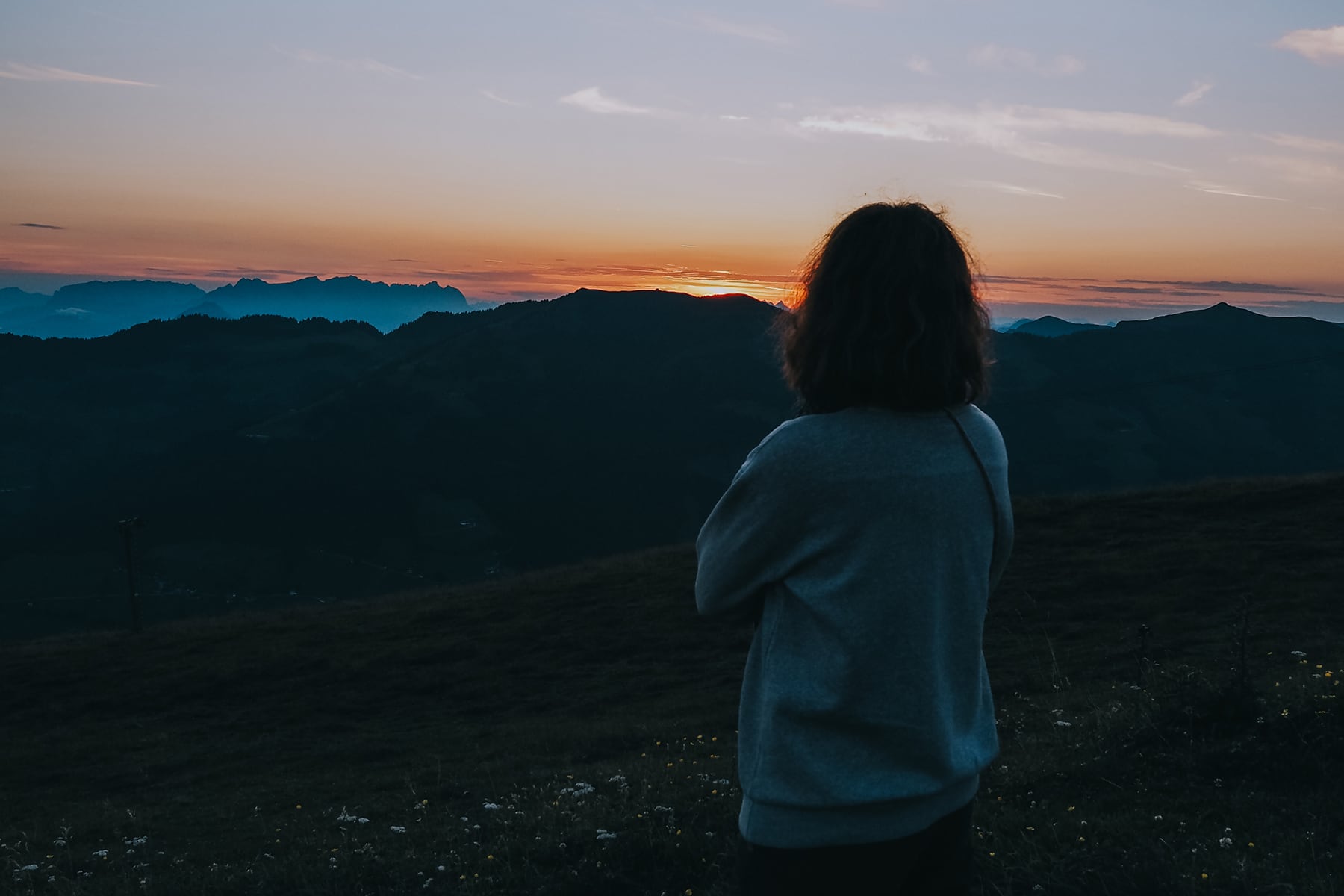 Sonnenaufgang im Alpbachtal in Tirol Österreich