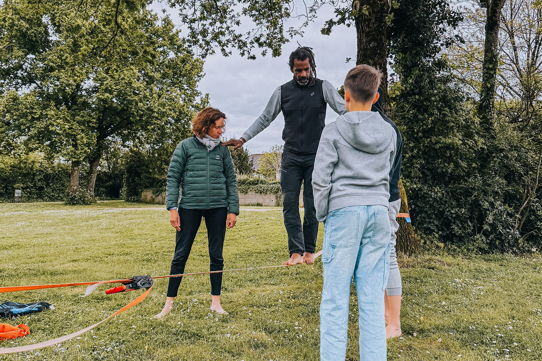 Slackline mit Détours Vagabonds in der Vendée in Frankreich