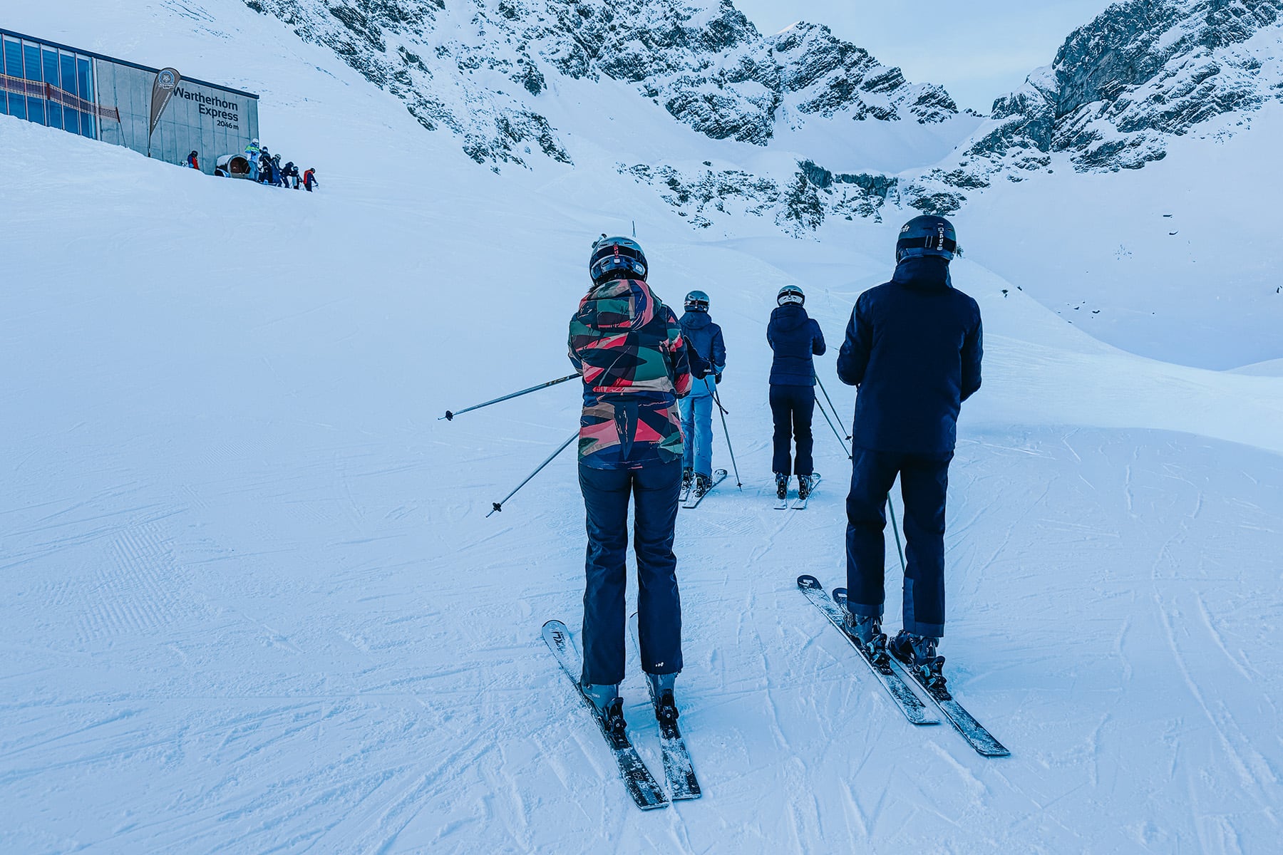 Skifahren Winterurlaub Warth Schröcken Vorarlberg Österreich