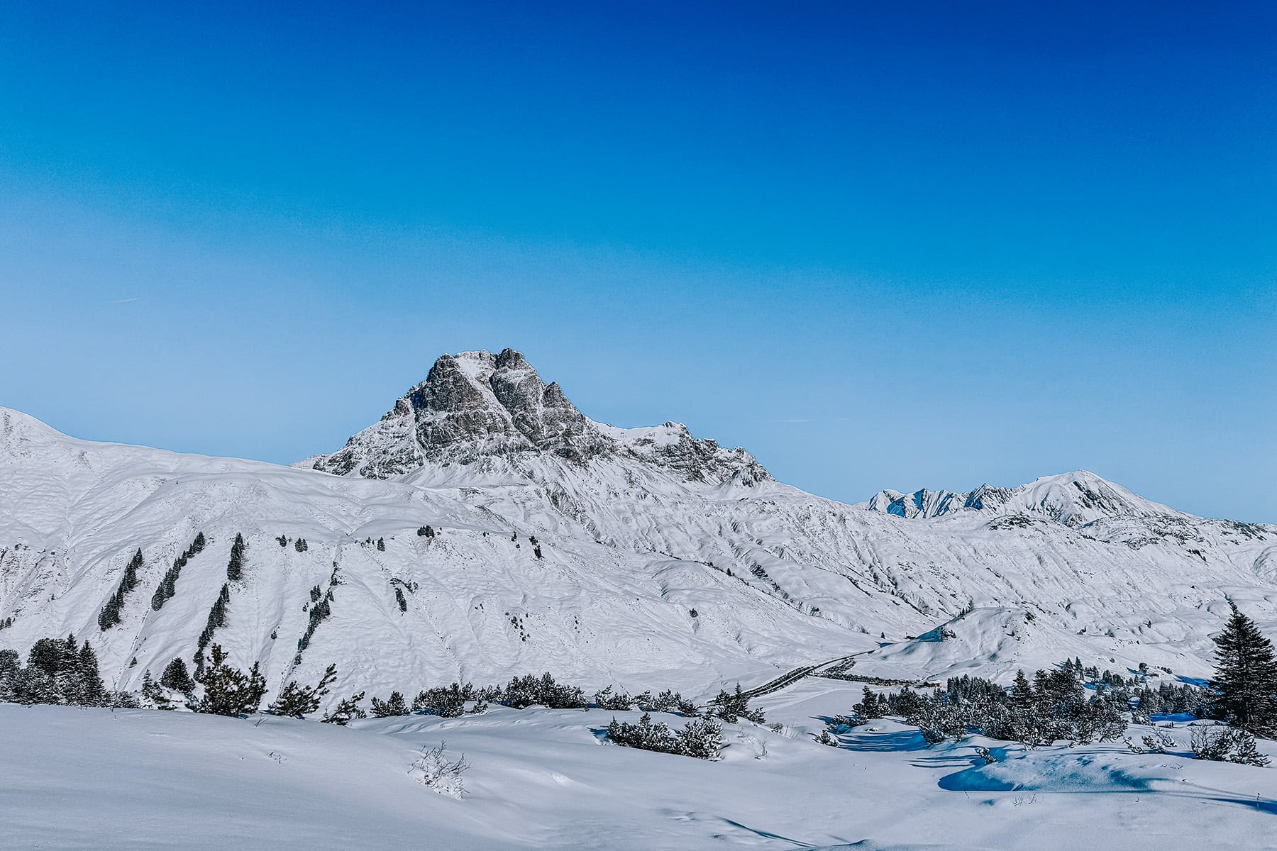 Skifahren Winterurlaub Warth Schröcken Vorarlberg Österreich