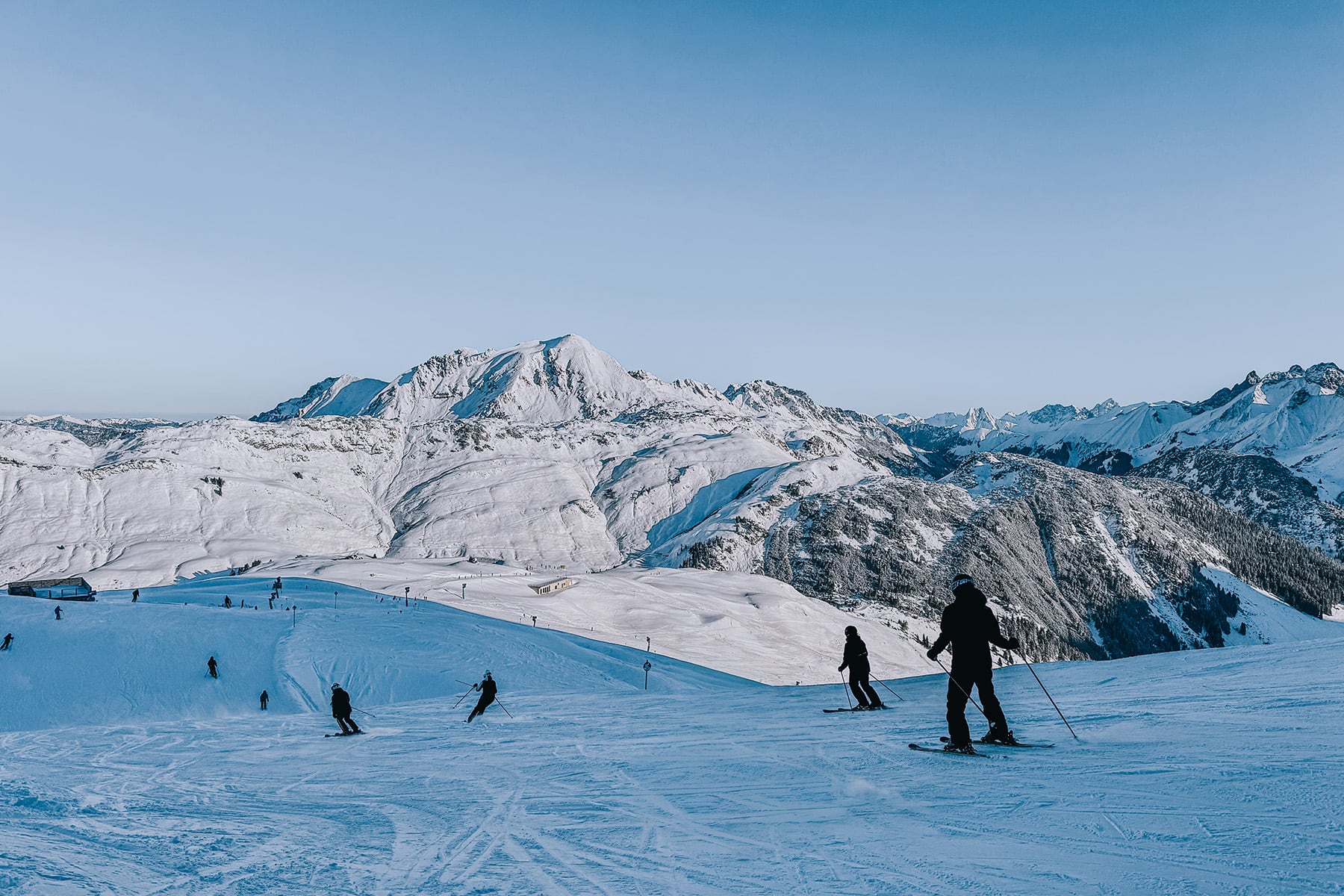 Skifahren Winterurlaub Warth Schröcken Vorarlberg Österreich