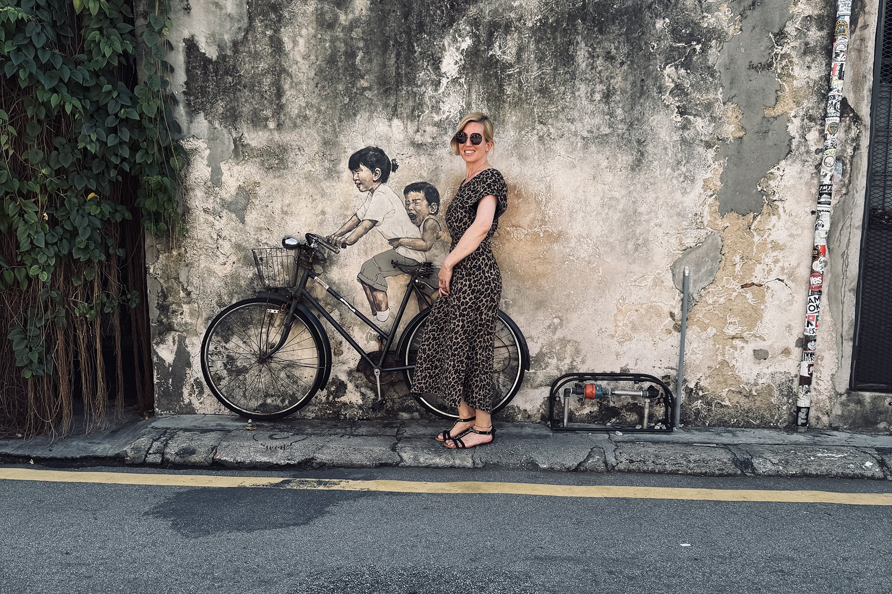 George Town  mit Kindern in Malaysia